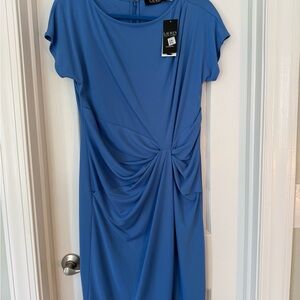 Ralph Lauren Blue Ruched Sheath Dress